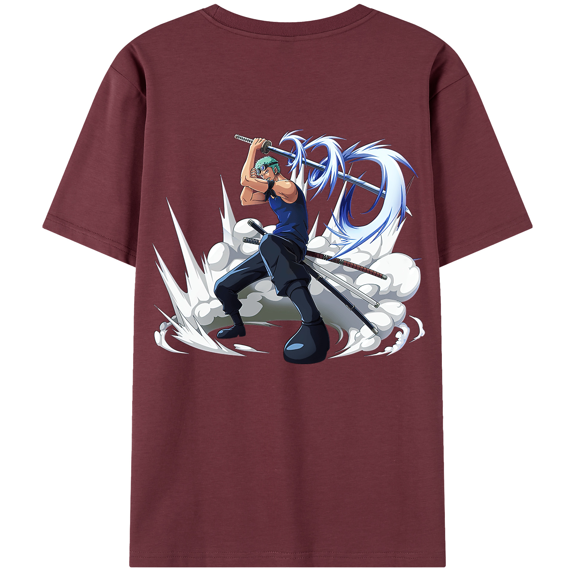 ワンピース ロロノア・ゾロ ONE PIECE Roronoa Zoro 綿100％半袖Tシャツ（背面プリント）